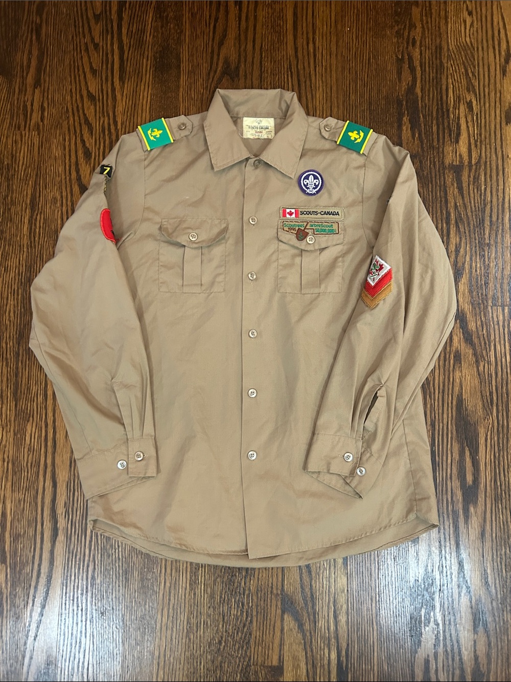 Vintage 90s Boy Scouts Button Up Shirt with Badges